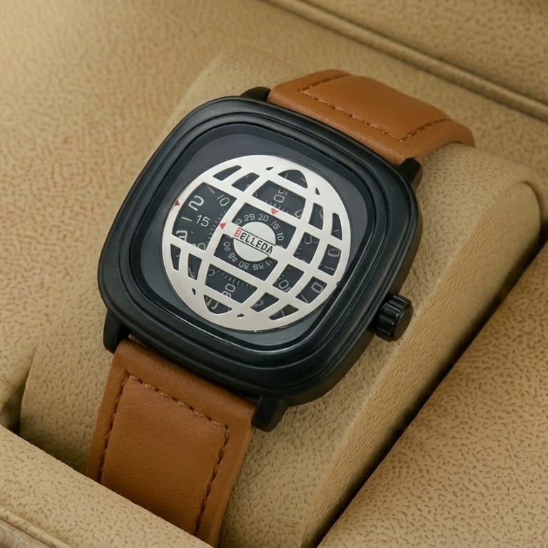 Belleda B8714 Leather Strap Original Watch Brown Color