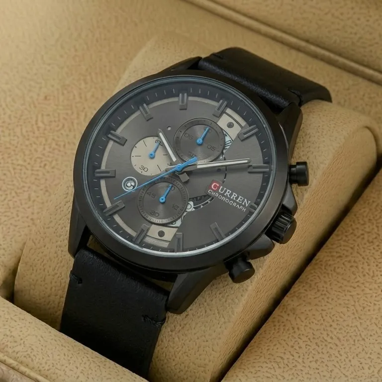CURREN 8325 Chronograph Sports Watch Men Leather Strap