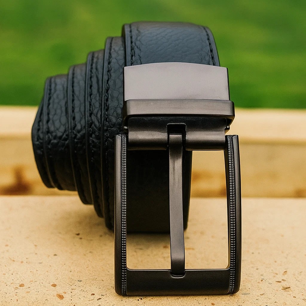 Double Sided Black Premium Dress Leather Belt For Men