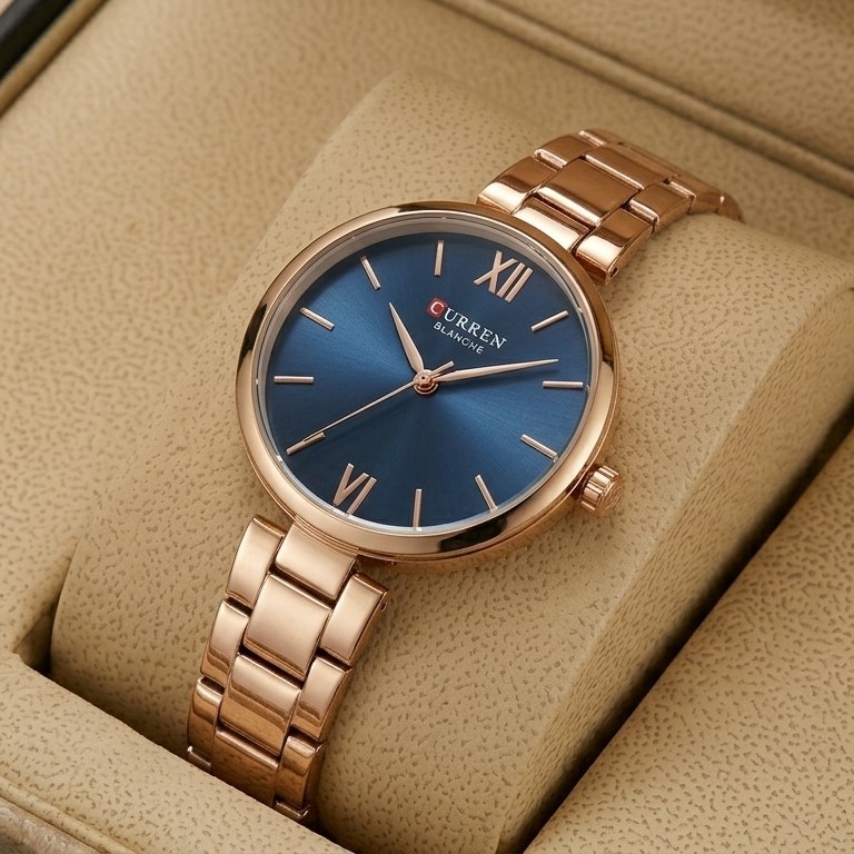 Curren C9017L Ladies Rose Gold Strap Wrist Watch