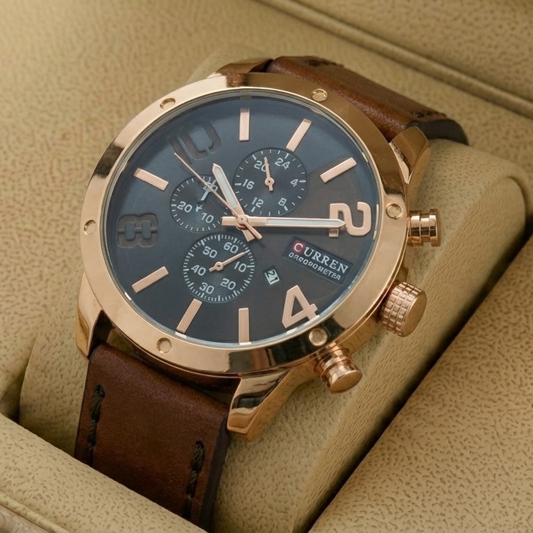 Curren M8243 Men's Watch Brown Leather Strap