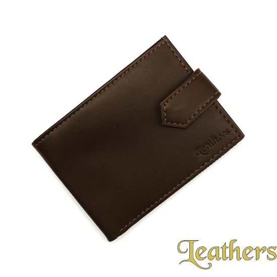 Dollar Size Brown Trifold Men's Leather Wallet
