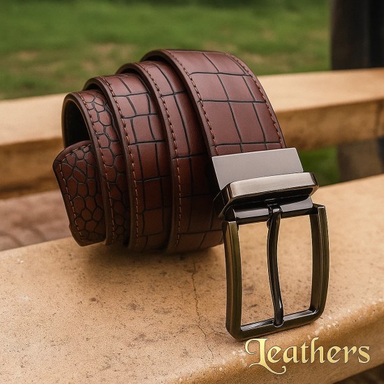 double-sided-crocodile-style-brown-mens-leather-belt