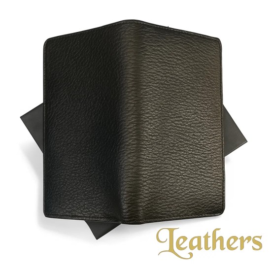 half-long-black-texture-bifold-leather-wallet-for-men