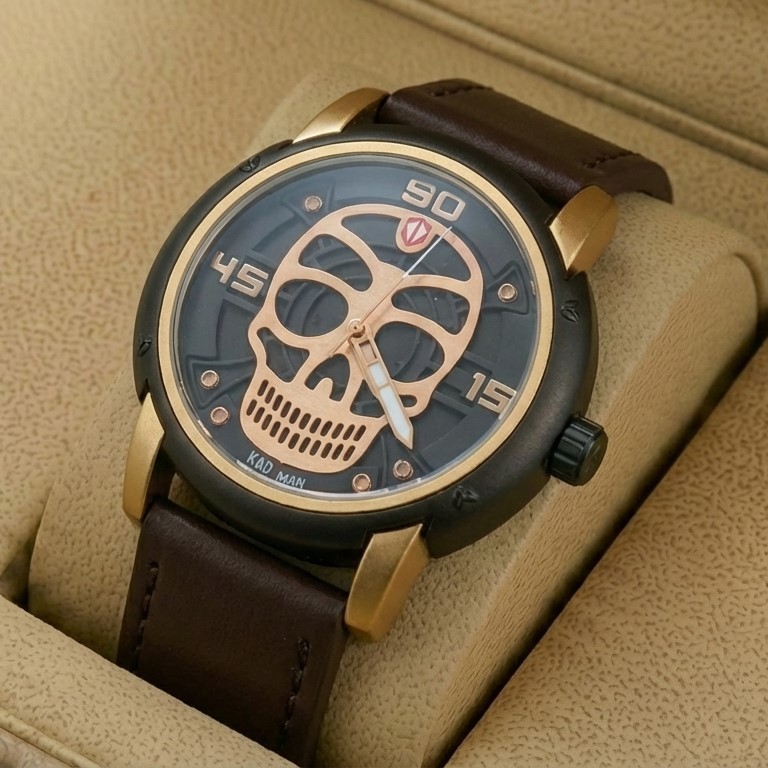 Kademan 665 Watch Stylish Watch Skull Style Leather Strap