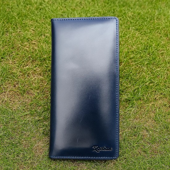 Long Plain Bifold Leather Wallet for Men