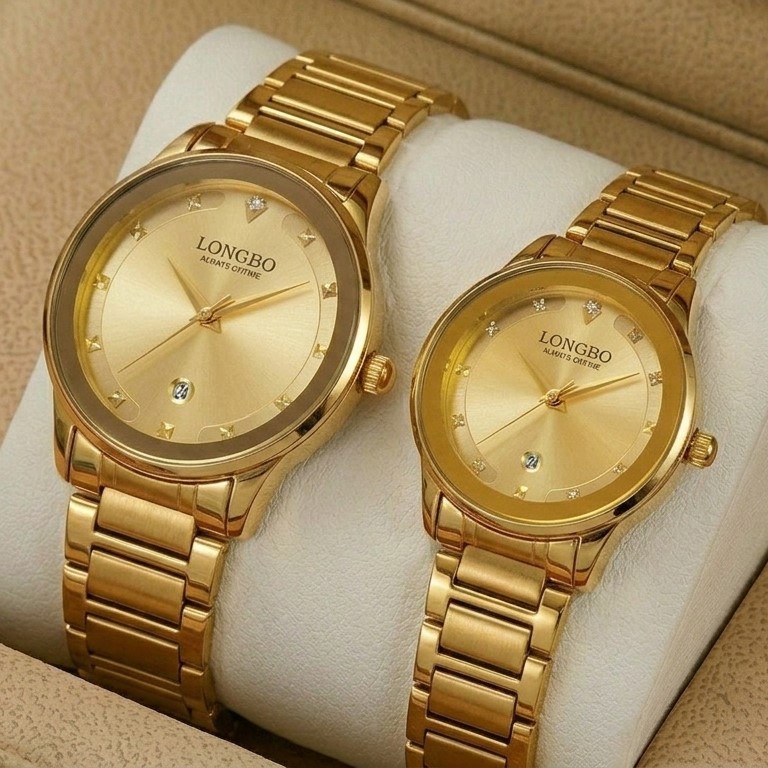 Longbo Original Couple Watches Gold Color Rado Style
