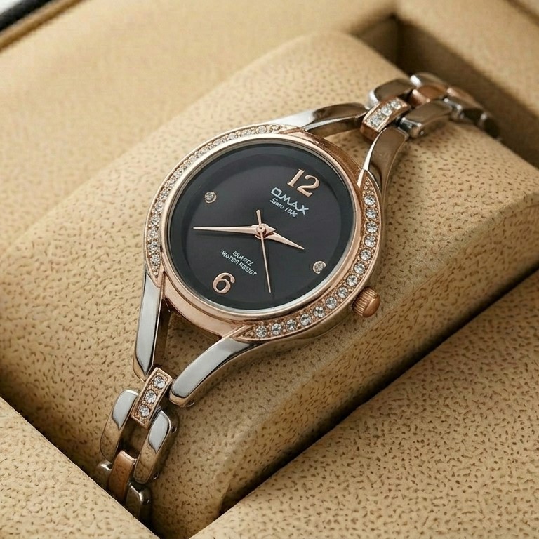 Omax Jes 942 Gold Color Ladies Watch Online in Pakistan