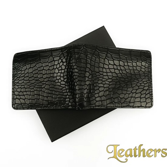 pocket-size-black-crocodile-bifold-leather-wallet-for-men