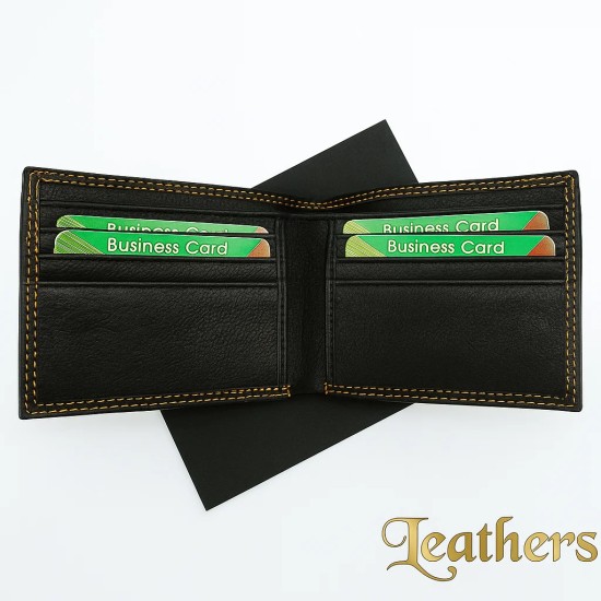 pocket-size-black-texture-bifold-leather-wallet-for-men