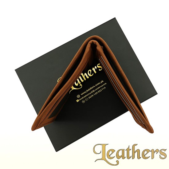 small-size-camel-color-bifold-leather-wallet-for-men