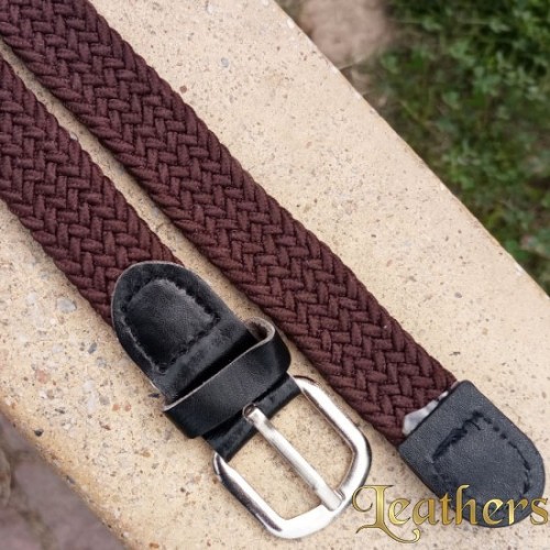 braided-elastic-woven-stretchable-dark-brown-belt-for-kids