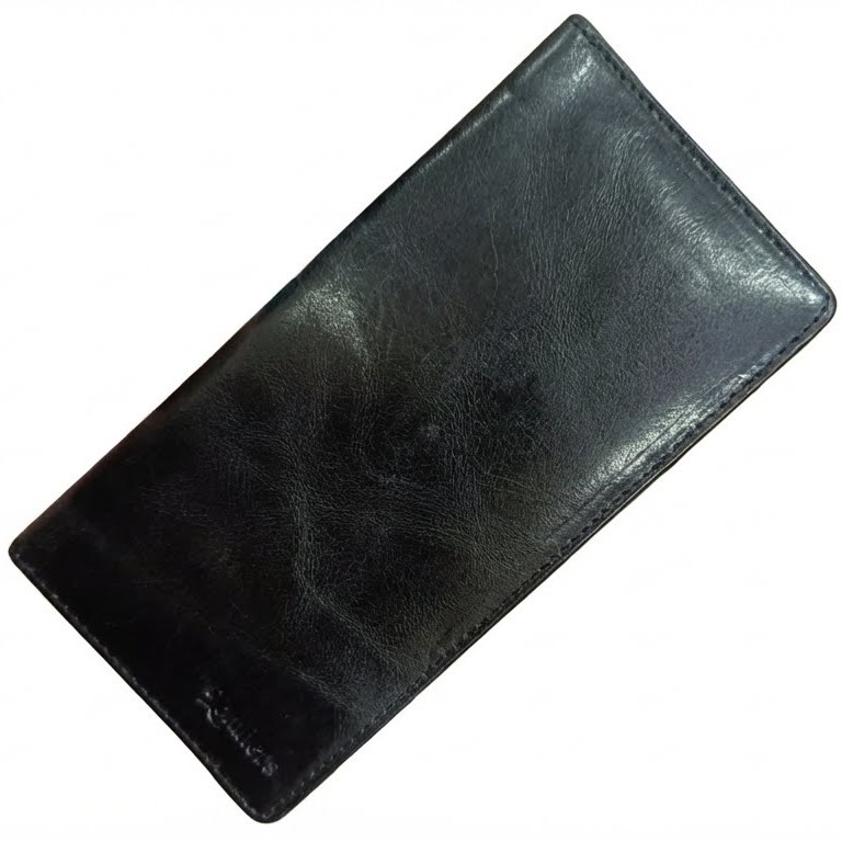 The Diamond: High-Shine Textured Leather Long Wallet